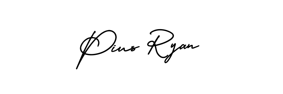 The best way (AmerikaSignatureDemo-Regular) to make a short signature is to pick only two or three words in your name. The name Pius Ryan include a total of six letters. For converting this name. Pius Ryan signature style 3 images and pictures png