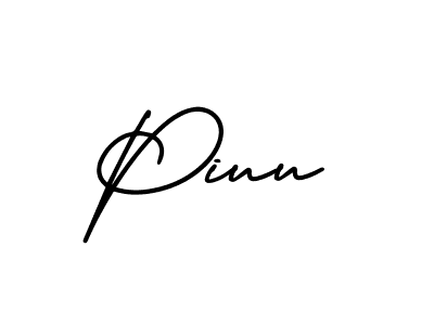 How to make Piuu name signature. Use AmerikaSignatureDemo-Regular style for creating short signs online. This is the latest handwritten sign. Piuu signature style 3 images and pictures png