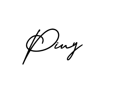 How to make Piuy name signature. Use AmerikaSignatureDemo-Regular style for creating short signs online. This is the latest handwritten sign. Piuy signature style 3 images and pictures png