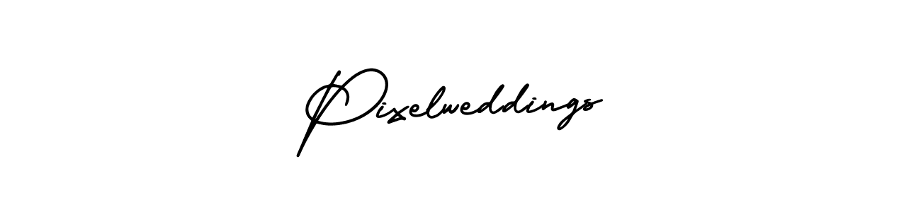 Design your own signature with our free online signature maker. With this signature software, you can create a handwritten (AmerikaSignatureDemo-Regular) signature for name Pixelweddings. Pixelweddings signature style 3 images and pictures png