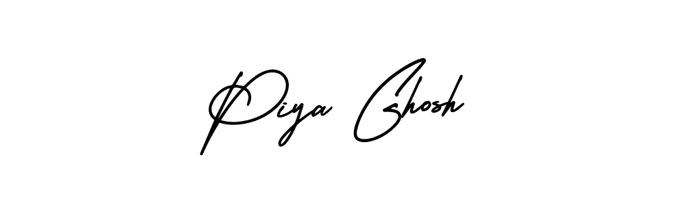 The best way (AmerikaSignatureDemo-Regular) to make a short signature is to pick only two or three words in your name. The name Piya Ghosh include a total of six letters. For converting this name. Piya Ghosh signature style 3 images and pictures png