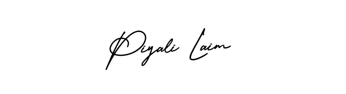 The best way (AmerikaSignatureDemo-Regular) to make a short signature is to pick only two or three words in your name. The name Piyali Laim include a total of six letters. For converting this name. Piyali Laim signature style 3 images and pictures png
