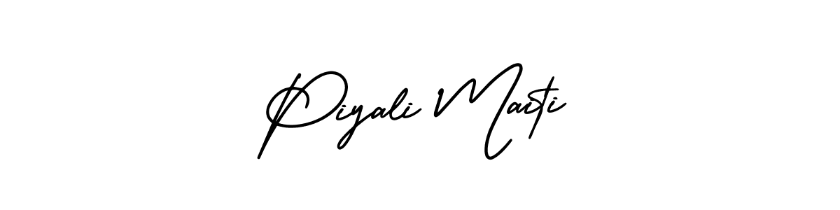 How to make Piyali Maiti name signature. Use AmerikaSignatureDemo-Regular style for creating short signs online. This is the latest handwritten sign. Piyali Maiti signature style 3 images and pictures png