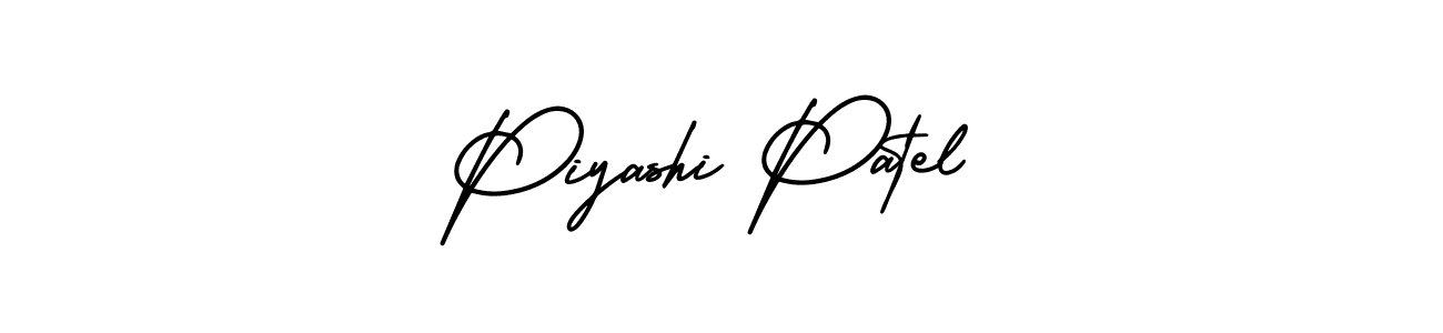 The best way (AmerikaSignatureDemo-Regular) to make a short signature is to pick only two or three words in your name. The name Piyashi Patel include a total of six letters. For converting this name. Piyashi Patel signature style 3 images and pictures png