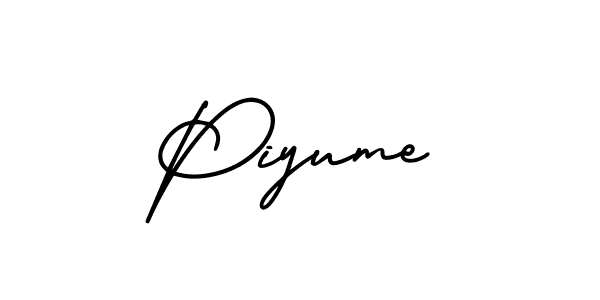 Design your own signature with our free online signature maker. With this signature software, you can create a handwritten (AmerikaSignatureDemo-Regular) signature for name Piyume. Piyume signature style 3 images and pictures png