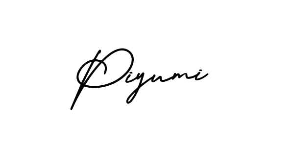 Make a beautiful signature design for name Piyumi. With this signature (AmerikaSignatureDemo-Regular) style, you can create a handwritten signature for free. Piyumi signature style 3 images and pictures png