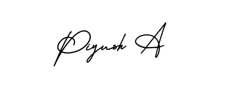 Create a beautiful signature design for name Piyush A. With this signature (AmerikaSignatureDemo-Regular) fonts, you can make a handwritten signature for free. Piyush A signature style 3 images and pictures png