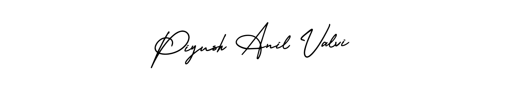 Use a signature maker to create a handwritten signature online. With this signature software, you can design (AmerikaSignatureDemo-Regular) your own signature for name Piyush Anil Valvi. Piyush Anil Valvi signature style 3 images and pictures png