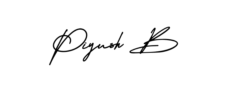 Also You can easily find your signature by using the search form. We will create Piyush B name handwritten signature images for you free of cost using AmerikaSignatureDemo-Regular sign style. Piyush B signature style 3 images and pictures png