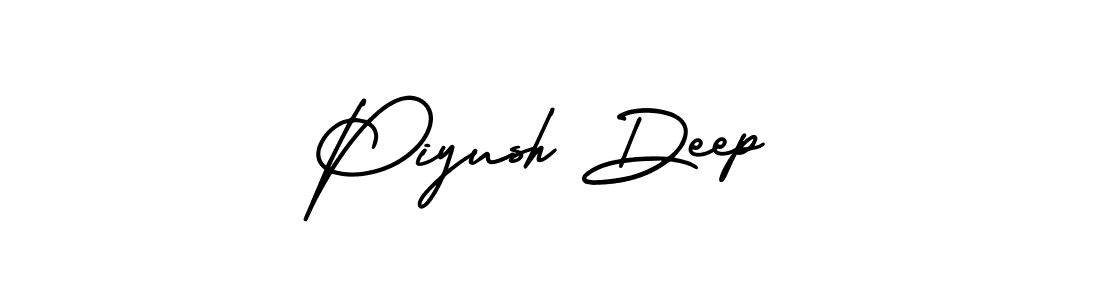 The best way (AmerikaSignatureDemo-Regular) to make a short signature is to pick only two or three words in your name. The name Piyush Deep include a total of six letters. For converting this name. Piyush Deep signature style 3 images and pictures png