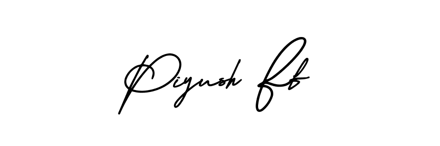 Piyush Ff stylish signature style. Best Handwritten Sign (AmerikaSignatureDemo-Regular) for my name. Handwritten Signature Collection Ideas for my name Piyush Ff. Piyush Ff signature style 3 images and pictures png