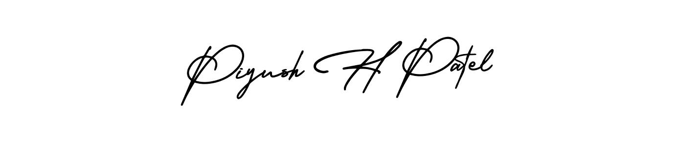 Piyush H Patel stylish signature style. Best Handwritten Sign (AmerikaSignatureDemo-Regular) for my name. Handwritten Signature Collection Ideas for my name Piyush H Patel. Piyush H Patel signature style 3 images and pictures png