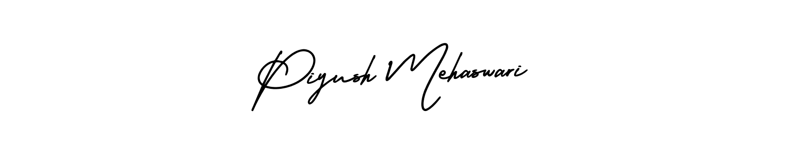 How to make Piyush Mehaswari signature? AmerikaSignatureDemo-Regular is a professional autograph style. Create handwritten signature for Piyush Mehaswari name. Piyush Mehaswari signature style 3 images and pictures png