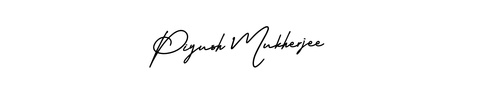 This is the best signature style for the Piyush Mukherjee name. Also you like these signature font (AmerikaSignatureDemo-Regular). Mix name signature. Piyush Mukherjee signature style 3 images and pictures png