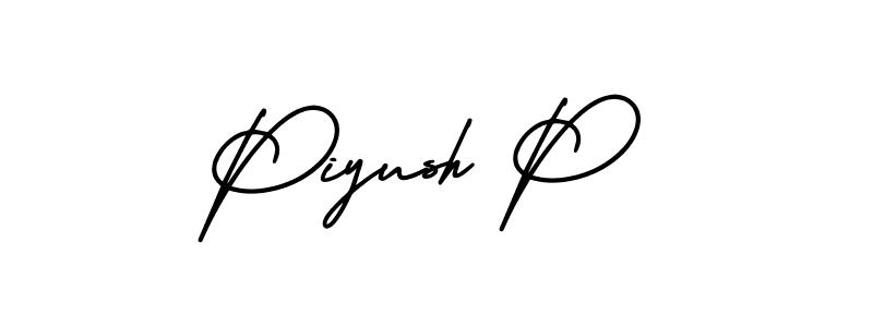 How to make Piyush P signature? AmerikaSignatureDemo-Regular is a professional autograph style. Create handwritten signature for Piyush P name. Piyush P signature style 3 images and pictures png