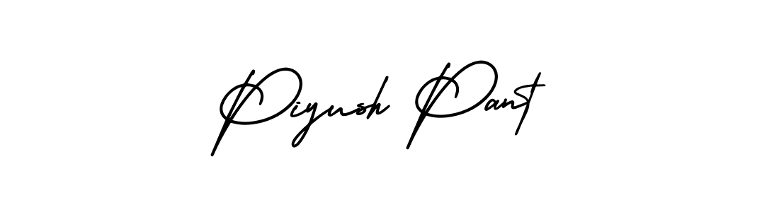 You should practise on your own different ways (AmerikaSignatureDemo-Regular) to write your name (Piyush Pant) in signature. don't let someone else do it for you. Piyush Pant signature style 3 images and pictures png