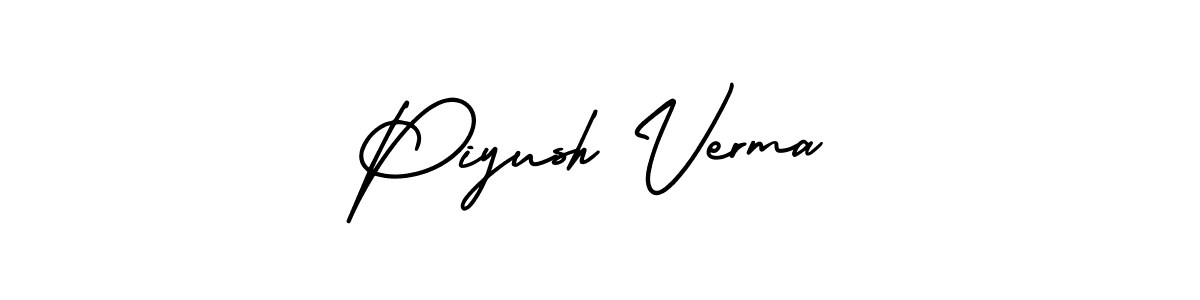 This is the best signature style for the Piyush Verma name. Also you like these signature font (AmerikaSignatureDemo-Regular). Mix name signature. Piyush Verma signature style 3 images and pictures png