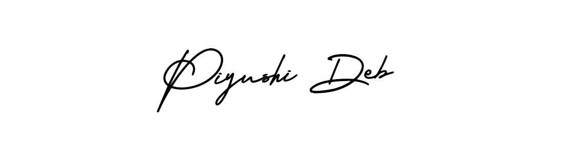 Make a beautiful signature design for name Piyushi Deb. With this signature (AmerikaSignatureDemo-Regular) style, you can create a handwritten signature for free. Piyushi Deb signature style 3 images and pictures png