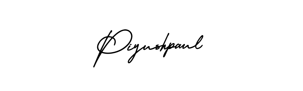 You should practise on your own different ways (AmerikaSignatureDemo-Regular) to write your name (Piyushpaul) in signature. don't let someone else do it for you. Piyushpaul signature style 3 images and pictures png