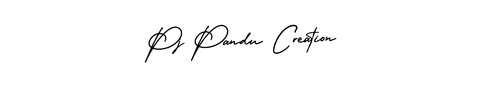 It looks lik you need a new signature style for name Pj Pandu Creation. Design unique handwritten (AmerikaSignatureDemo-Regular) signature with our free signature maker in just a few clicks. Pj Pandu Creation signature style 3 images and pictures png