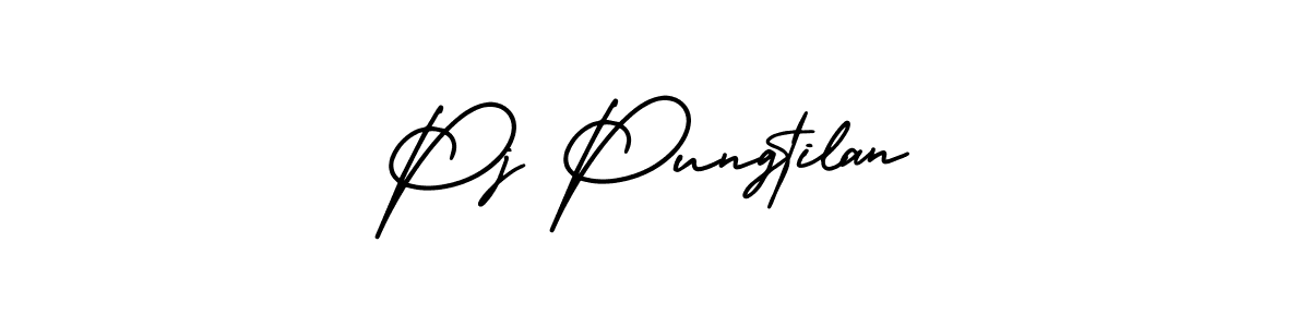 Use a signature maker to create a handwritten signature online. With this signature software, you can design (AmerikaSignatureDemo-Regular) your own signature for name Pj Pungtilan. Pj Pungtilan signature style 3 images and pictures png