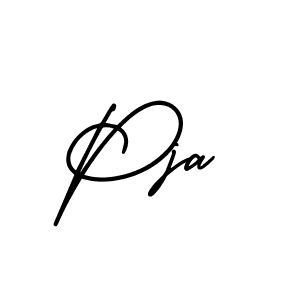 You should practise on your own different ways (AmerikaSignatureDemo-Regular) to write your name (Pja) in signature. don't let someone else do it for you. Pja signature style 3 images and pictures png