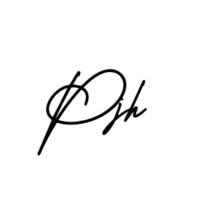 How to make Pjh name signature. Use AmerikaSignatureDemo-Regular style for creating short signs online. This is the latest handwritten sign. Pjh signature style 3 images and pictures png