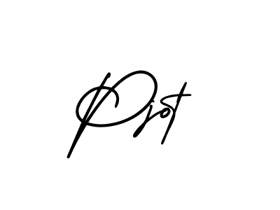How to make Pjot name signature. Use AmerikaSignatureDemo-Regular style for creating short signs online. This is the latest handwritten sign. Pjot signature style 3 images and pictures png
