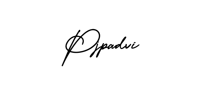 How to make Pjpadvi name signature. Use AmerikaSignatureDemo-Regular style for creating short signs online. This is the latest handwritten sign. Pjpadvi signature style 3 images and pictures png