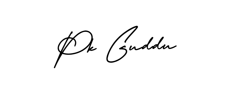 It looks lik you need a new signature style for name Pk Guddu. Design unique handwritten (AmerikaSignatureDemo-Regular) signature with our free signature maker in just a few clicks. Pk Guddu signature style 3 images and pictures png