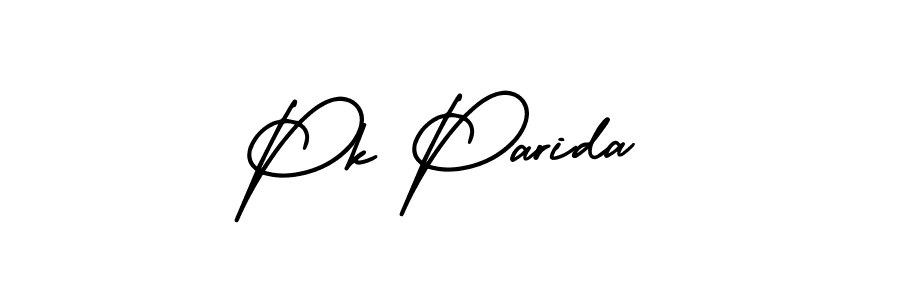 The best way (AmerikaSignatureDemo-Regular) to make a short signature is to pick only two or three words in your name. The name Pk Parida include a total of six letters. For converting this name. Pk Parida signature style 3 images and pictures png