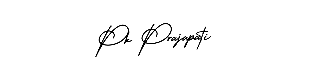 How to make Pk Prajapati name signature. Use AmerikaSignatureDemo-Regular style for creating short signs online. This is the latest handwritten sign. Pk Prajapati signature style 3 images and pictures png