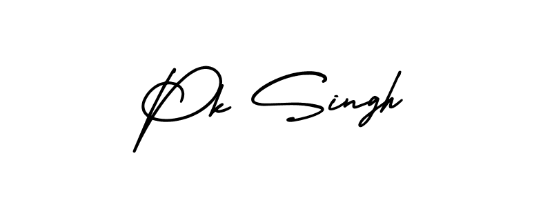 How to make Pk Singh name signature. Use AmerikaSignatureDemo-Regular style for creating short signs online. This is the latest handwritten sign. Pk Singh signature style 3 images and pictures png