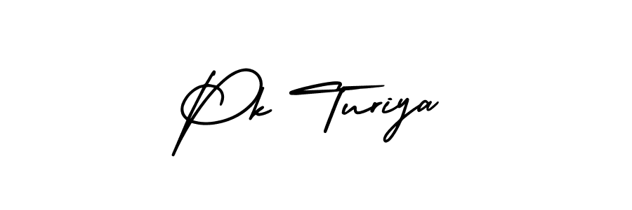 Make a beautiful signature design for name Pk Turiya. With this signature (AmerikaSignatureDemo-Regular) style, you can create a handwritten signature for free. Pk Turiya signature style 3 images and pictures png