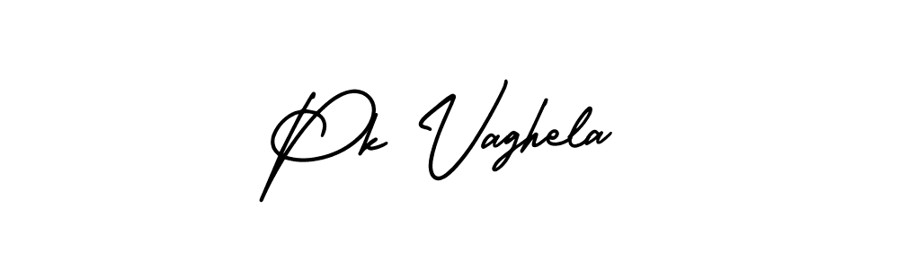 The best way (AmerikaSignatureDemo-Regular) to make a short signature is to pick only two or three words in your name. The name Pk Vaghela include a total of six letters. For converting this name. Pk Vaghela signature style 3 images and pictures png