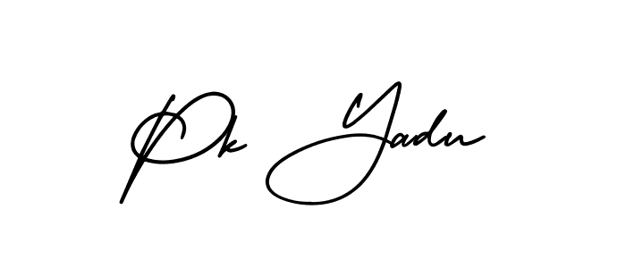 Use a signature maker to create a handwritten signature online. With this signature software, you can design (AmerikaSignatureDemo-Regular) your own signature for name Pk Yadu. Pk Yadu signature style 3 images and pictures png