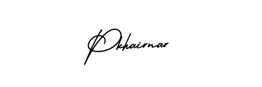 You should practise on your own different ways (AmerikaSignatureDemo-Regular) to write your name (Pkhairnar) in signature. don't let someone else do it for you. Pkhairnar signature style 3 images and pictures png