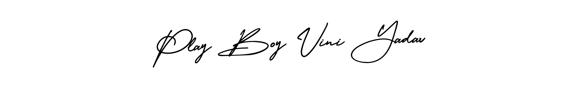 This is the best signature style for the Play Boy Vini Yadav name. Also you like these signature font (AmerikaSignatureDemo-Regular). Mix name signature. Play Boy Vini Yadav signature style 3 images and pictures png