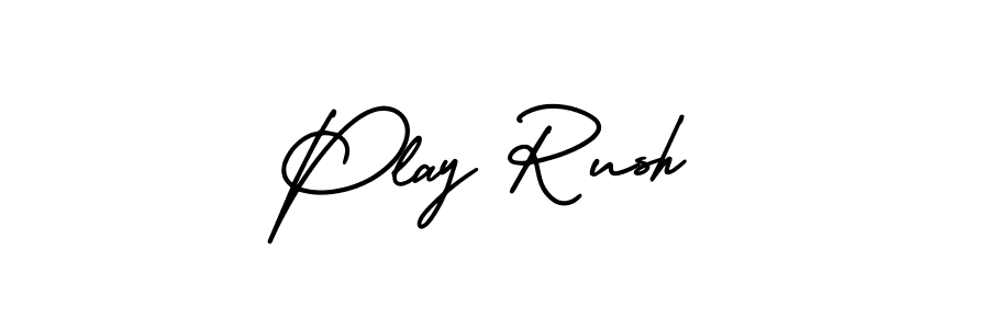 How to make Play Rush name signature. Use AmerikaSignatureDemo-Regular style for creating short signs online. This is the latest handwritten sign. Play Rush signature style 3 images and pictures png