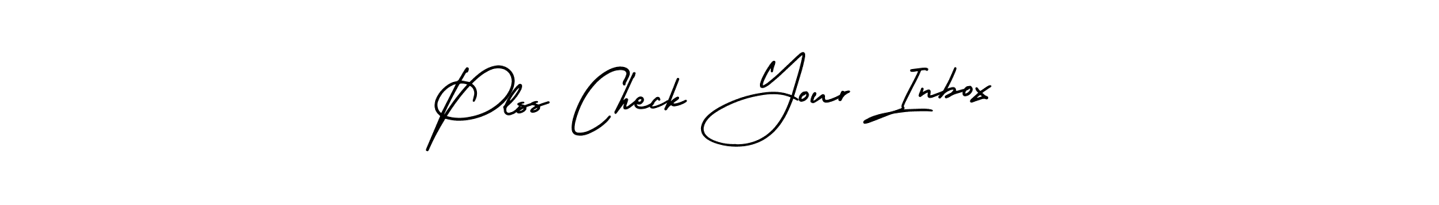 The best way (AmerikaSignatureDemo-Regular) to make a short signature is to pick only two or three words in your name. The name Plss Check Your Inbox include a total of six letters. For converting this name. Plss Check Your Inbox signature style 3 images and pictures png