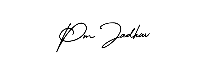 How to make Pm Jadhav name signature. Use AmerikaSignatureDemo-Regular style for creating short signs online. This is the latest handwritten sign. Pm Jadhav signature style 3 images and pictures png