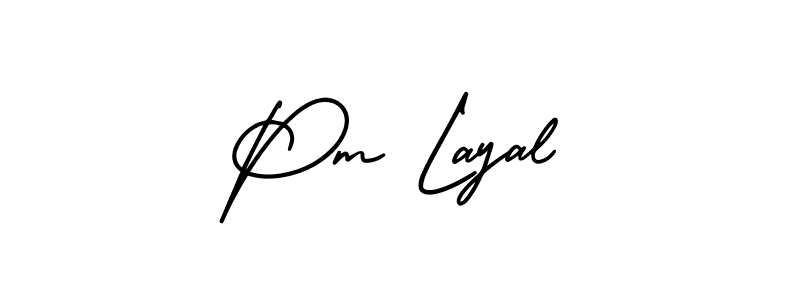 The best way (AmerikaSignatureDemo-Regular) to make a short signature is to pick only two or three words in your name. The name Pm Layal include a total of six letters. For converting this name. Pm Layal signature style 3 images and pictures png