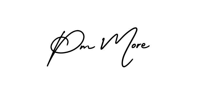 Make a beautiful signature design for name Pm More. With this signature (AmerikaSignatureDemo-Regular) style, you can create a handwritten signature for free. Pm More signature style 3 images and pictures png