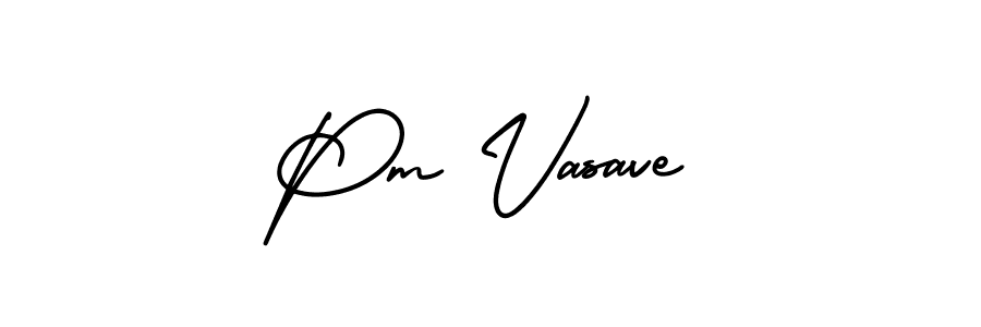 How to make Pm Vasave signature? AmerikaSignatureDemo-Regular is a professional autograph style. Create handwritten signature for Pm Vasave name. Pm Vasave signature style 3 images and pictures png