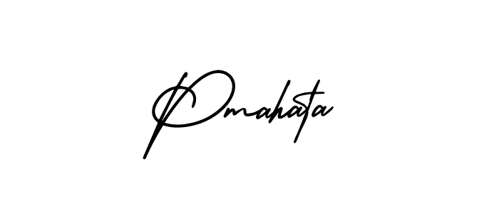 How to make Pmahata name signature. Use AmerikaSignatureDemo-Regular style for creating short signs online. This is the latest handwritten sign. Pmahata signature style 3 images and pictures png