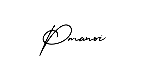 How to make Pmansi name signature. Use AmerikaSignatureDemo-Regular style for creating short signs online. This is the latest handwritten sign. Pmansi signature style 3 images and pictures png