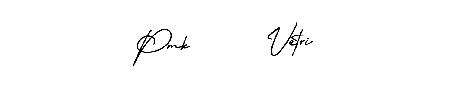 Make a beautiful signature design for name Pmk       Vetri. With this signature (AmerikaSignatureDemo-Regular) style, you can create a handwritten signature for free. Pmk       Vetri signature style 3 images and pictures png
