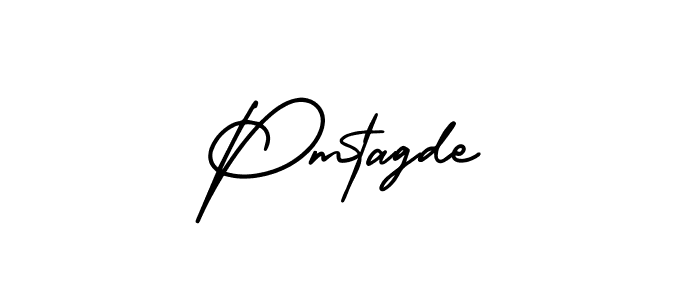 The best way (AmerikaSignatureDemo-Regular) to make a short signature is to pick only two or three words in your name. The name Pmtagde include a total of six letters. For converting this name. Pmtagde signature style 3 images and pictures png