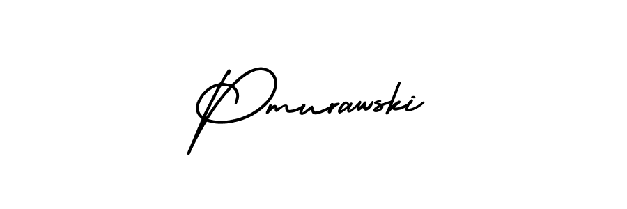 The best way (AmerikaSignatureDemo-Regular) to make a short signature is to pick only two or three words in your name. The name Pmurawski include a total of six letters. For converting this name. Pmurawski signature style 3 images and pictures png
