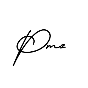 How to make Pmz name signature. Use AmerikaSignatureDemo-Regular style for creating short signs online. This is the latest handwritten sign. Pmz signature style 3 images and pictures png